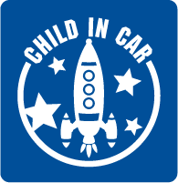 赤ちゃん乗ってます、CHILD IN CARステッカー、BABY IN CAR ステッカー、ロケット